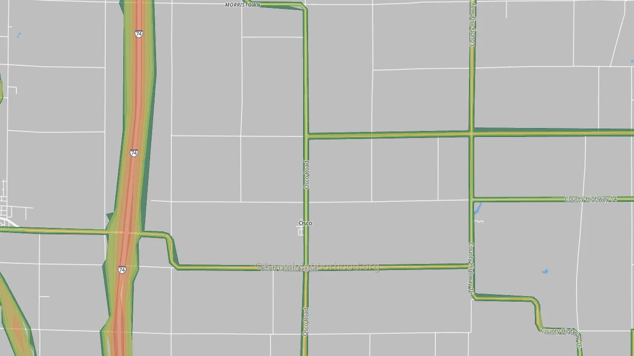 61274, IL Map of Noise Levels in 61274