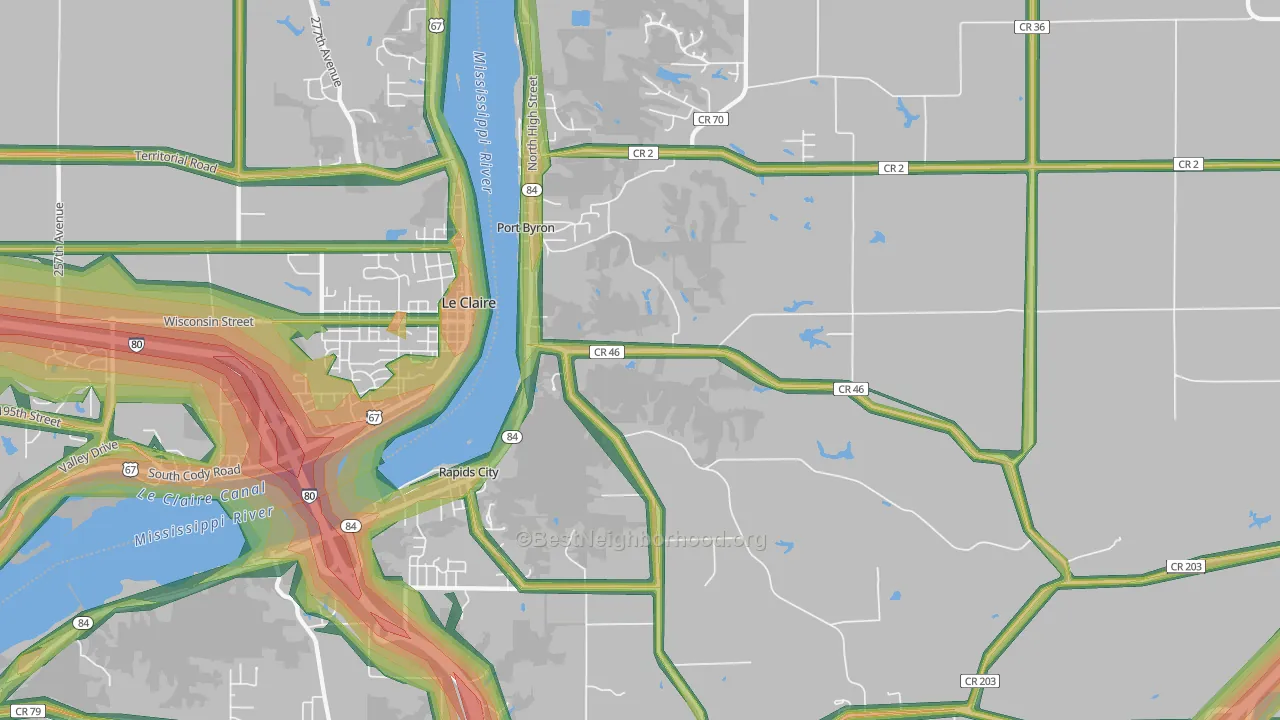 61275, IL Map of Noise Levels in 61275