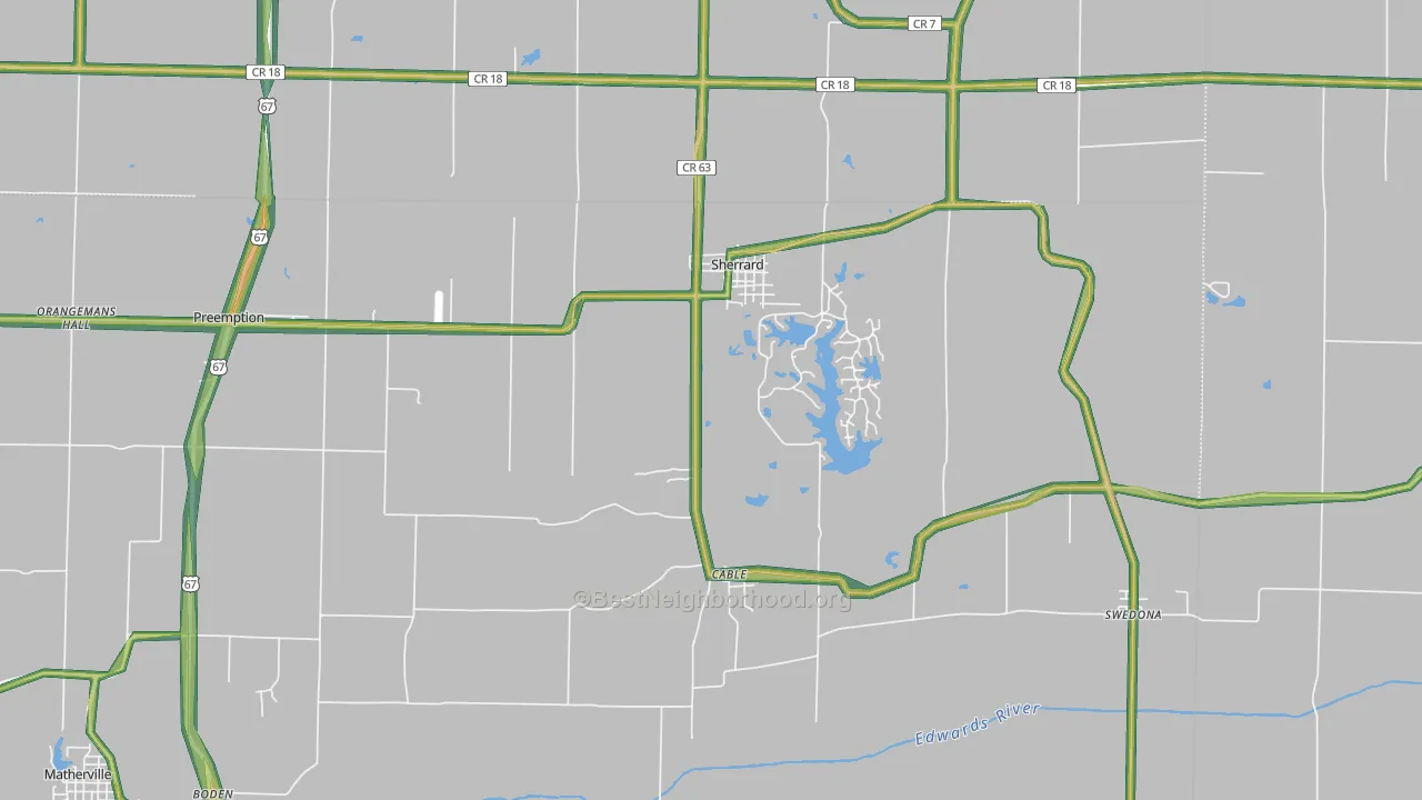 61281, IL Map of Noise Levels in 61281