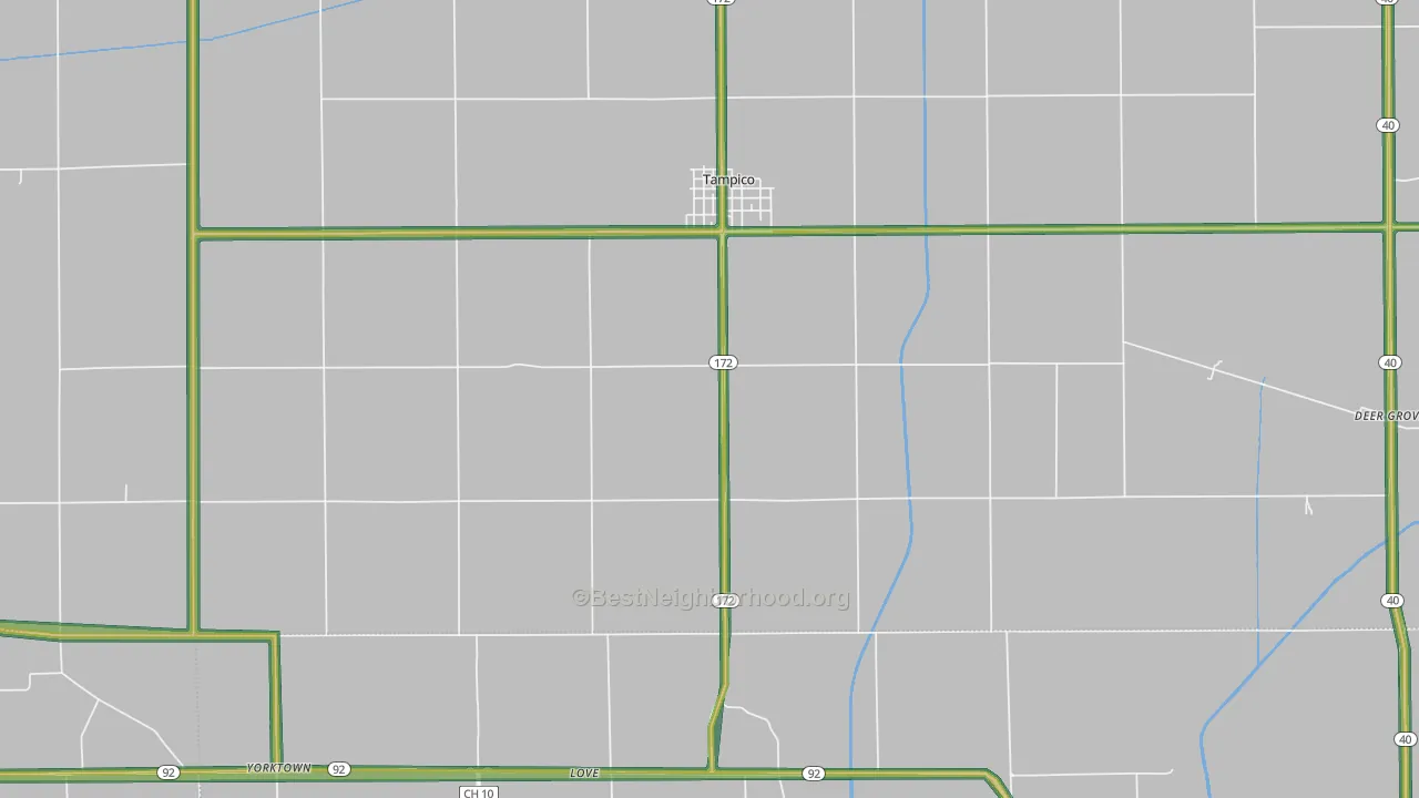 61283, IL Map of Noise Levels in 61283