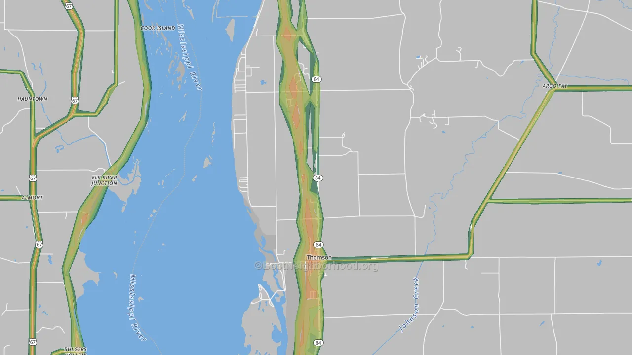 61285, IL Map of Noise Levels in 61285