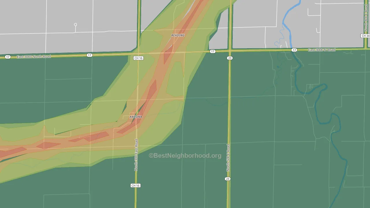 61311, IL Map of Noise Levels in 61311