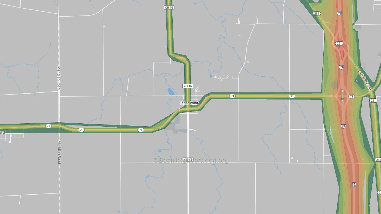 61316, IL Map of Noise Levels in 61316