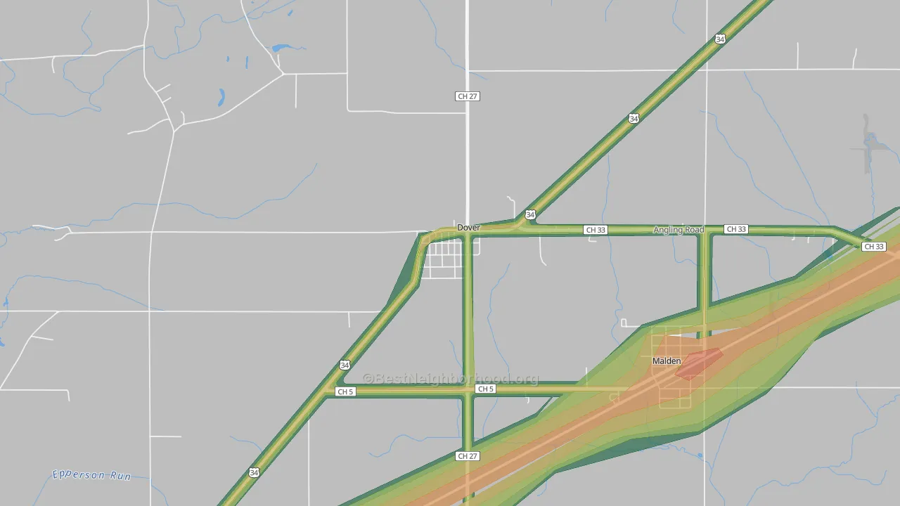 61323, IL Map of Noise Levels in 61323