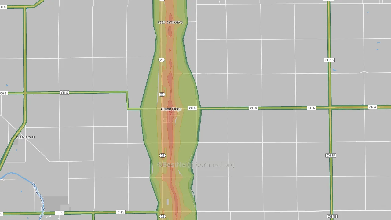 61325, IL Map of Noise Levels in 61325