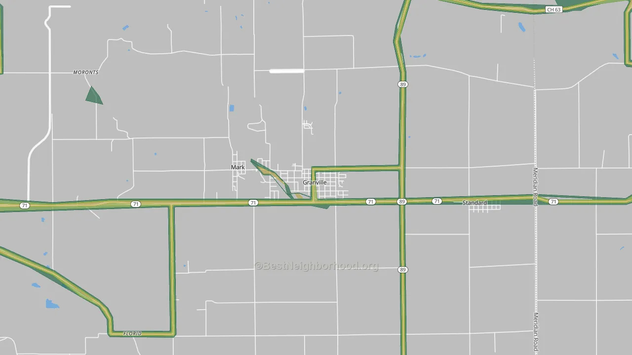 61326, IL Map of Noise Levels in 61326