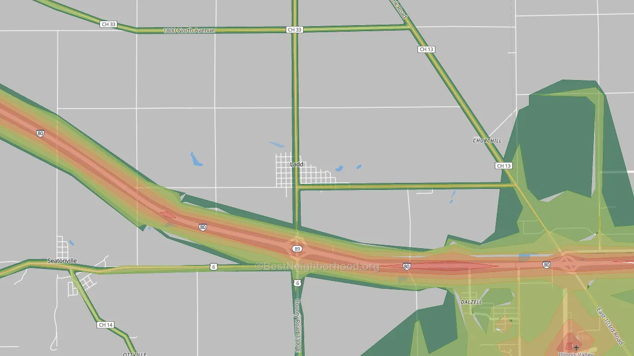 61329, IL Map of Noise Levels in 61329