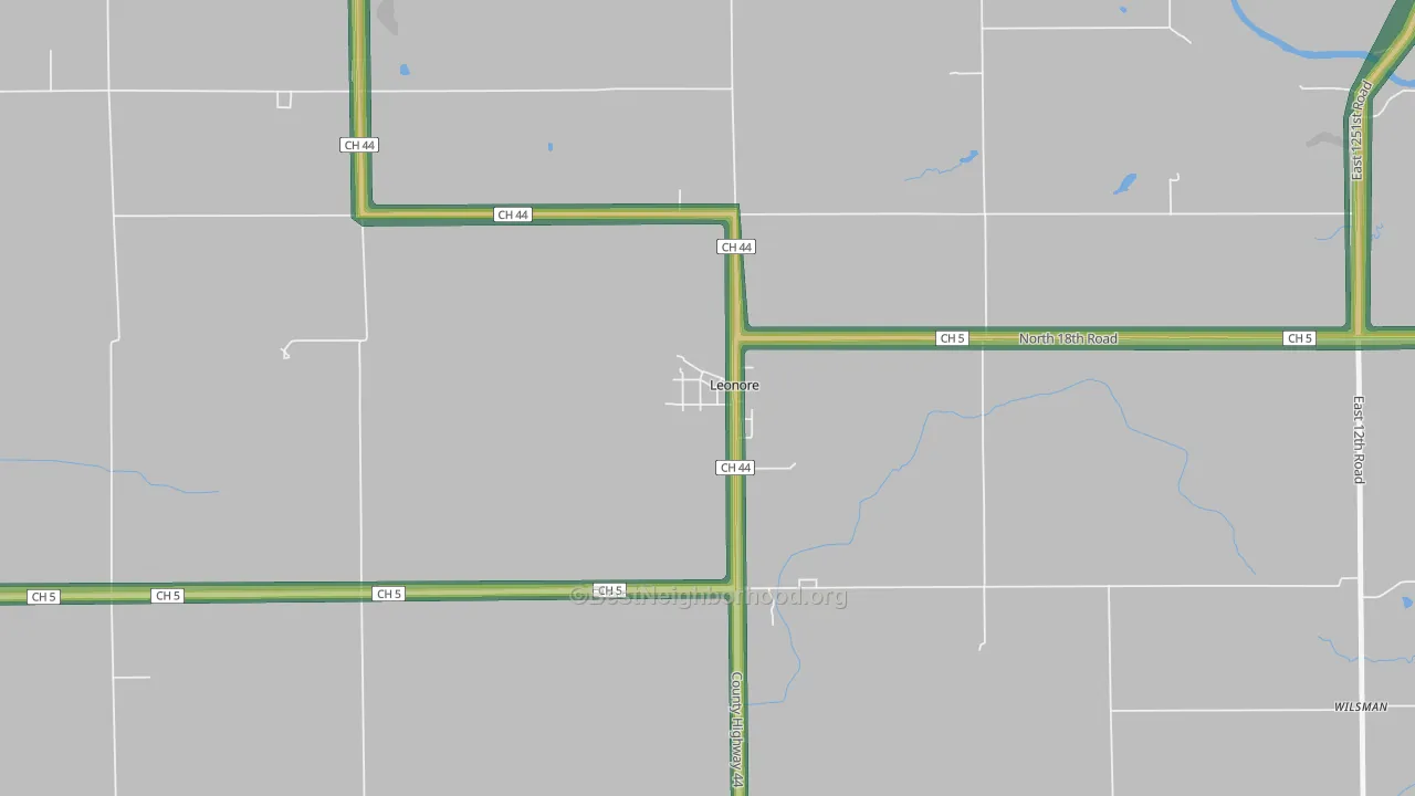 61332, IL Map of Noise Levels in 61332