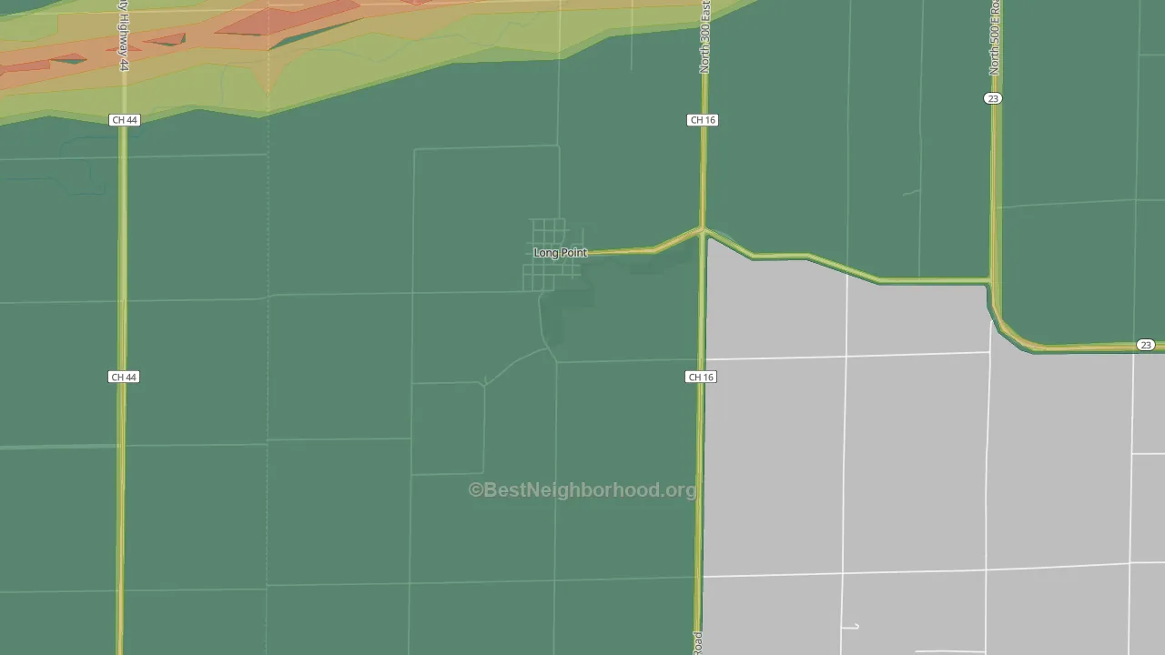 61333, IL Map of Noise Levels in 61333