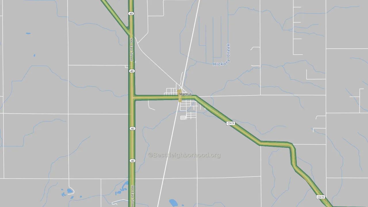 61338, IL Map of Noise Levels in 61338