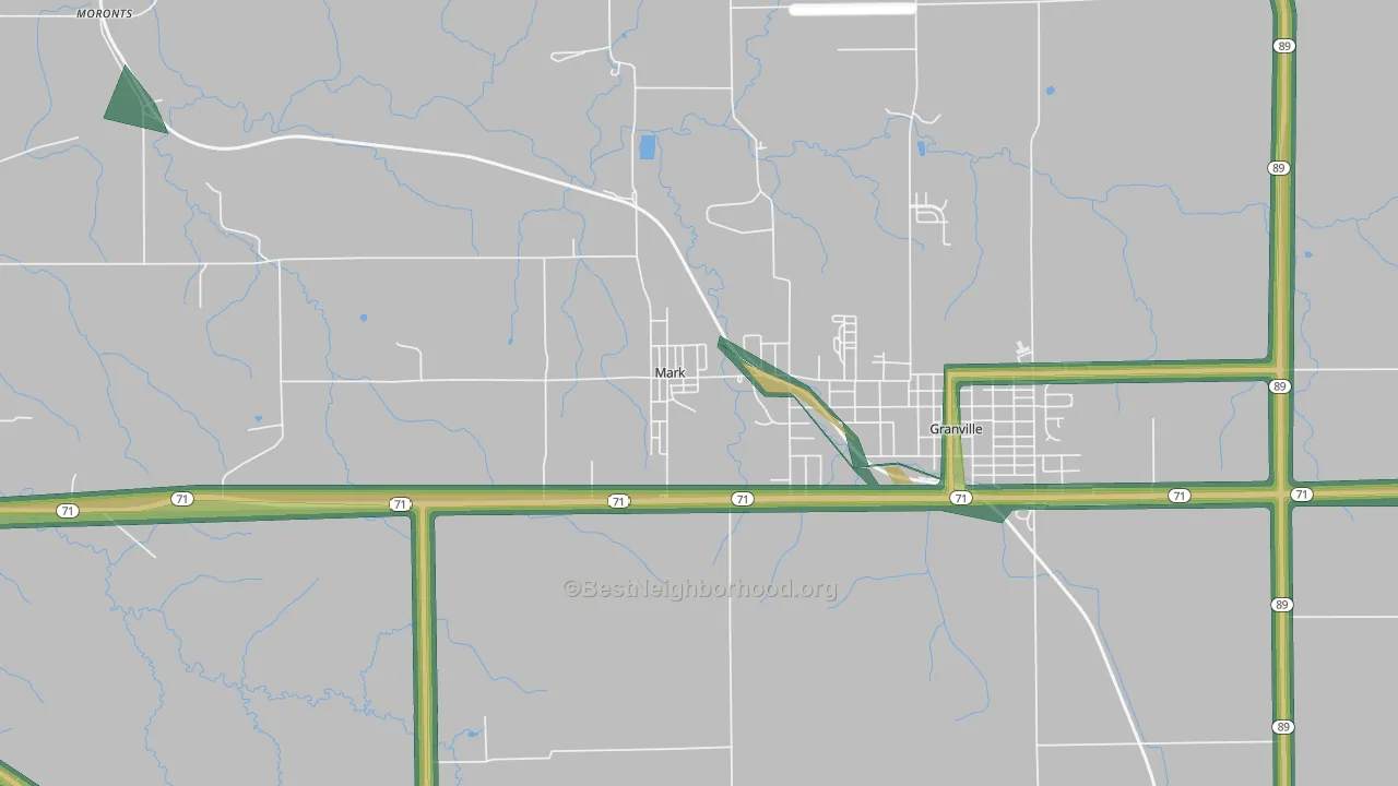 61340, IL Map of Noise Levels in 61340