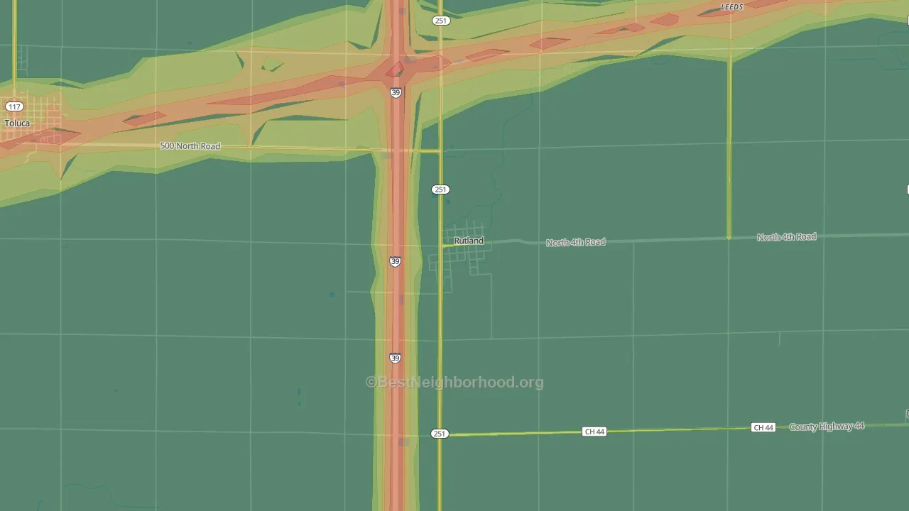 61358, IL Map of Noise Levels in 61358