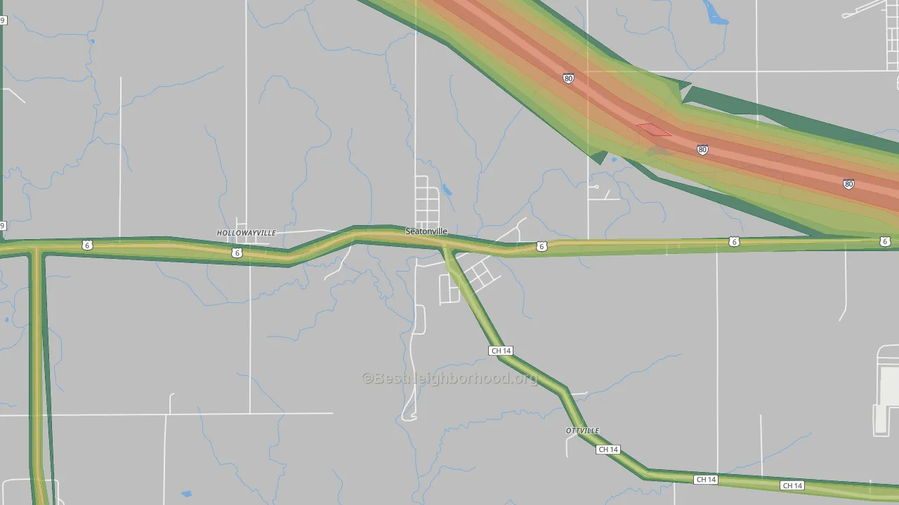 61359, IL Map of Noise Levels in 61359
