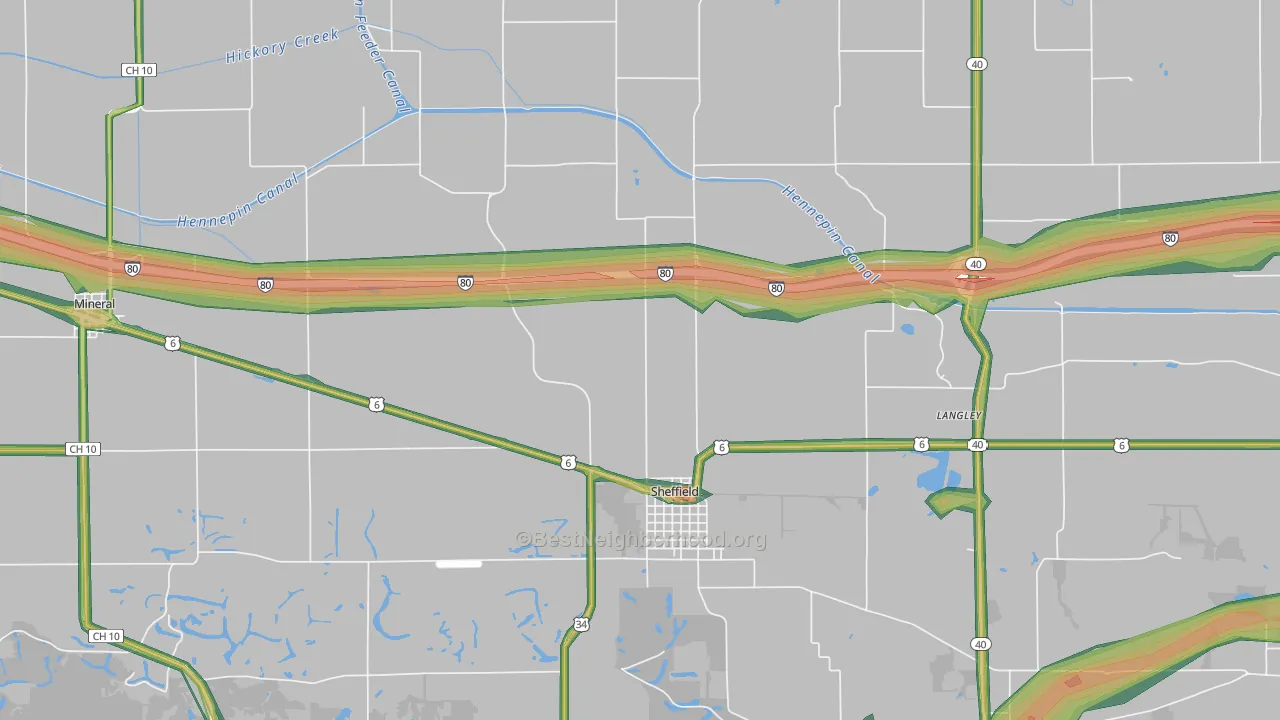61361, IL Map of Noise Levels in 61361