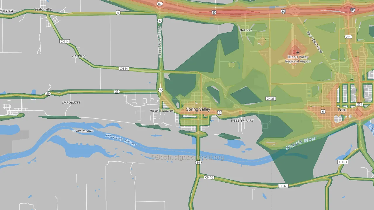 61362, IL Map of Noise Levels in 61362