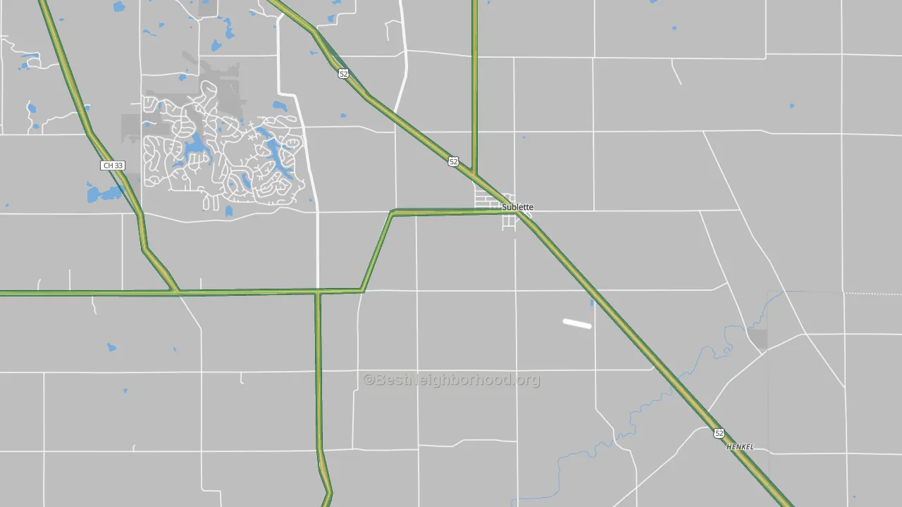 61367, IL Map of Noise Levels in 61367