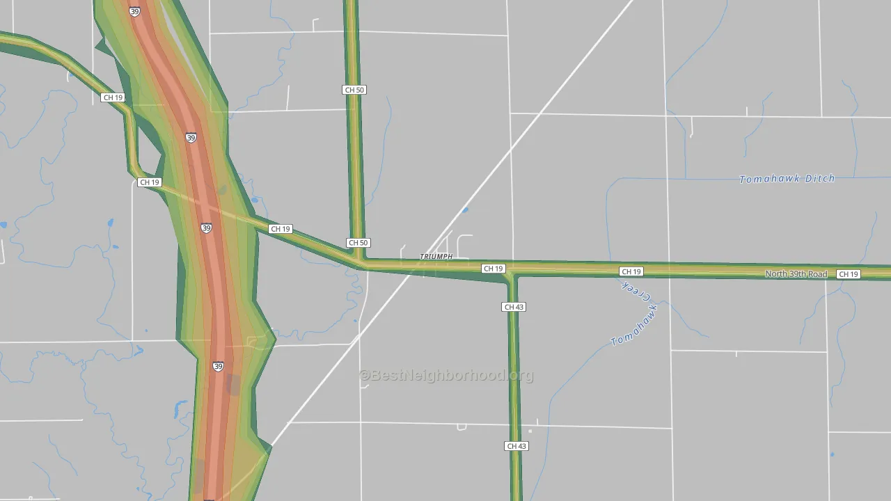 61371, IL Map of Noise Levels in 61371