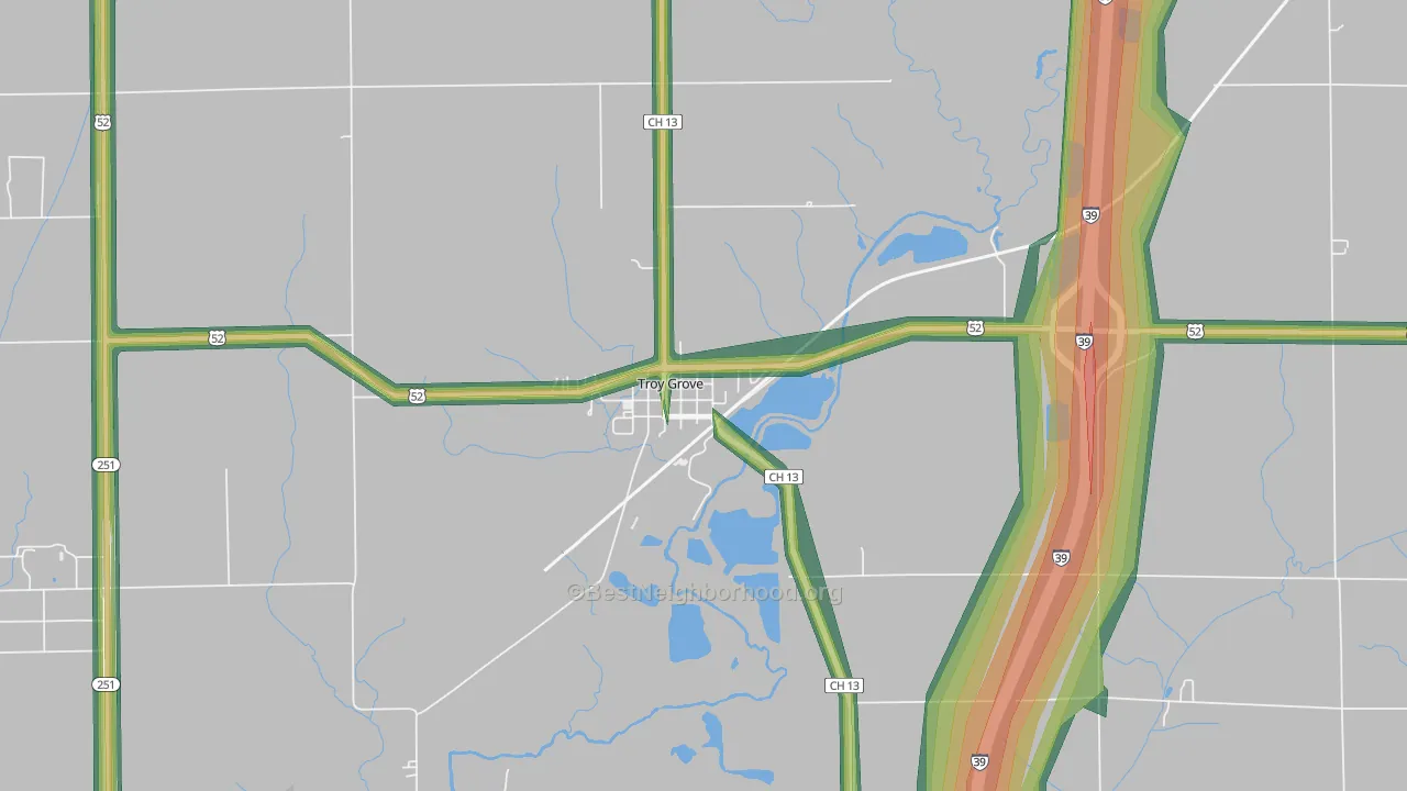 61372, IL Map of Noise Levels in 61372