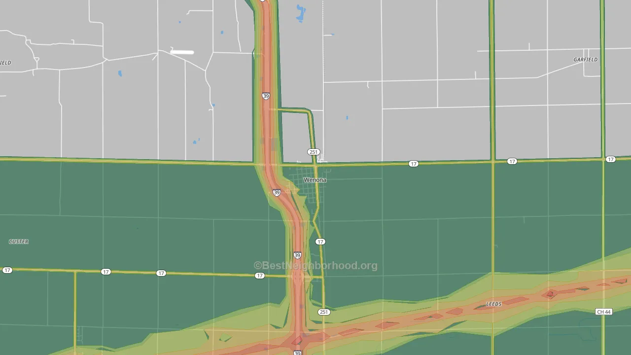 61377, IL Map of Noise Levels in 61377