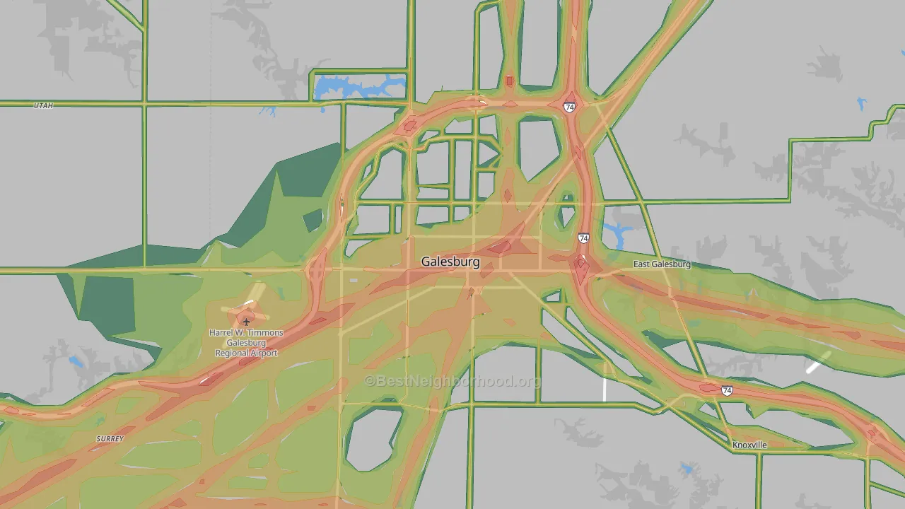 61401, IL Map of Noise Levels in 61401