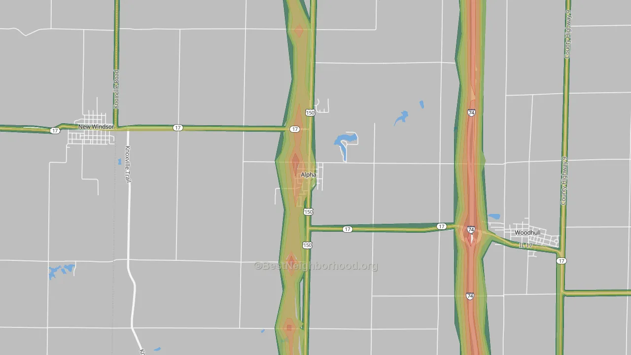 61413, IL Map of Noise Levels in 61413
