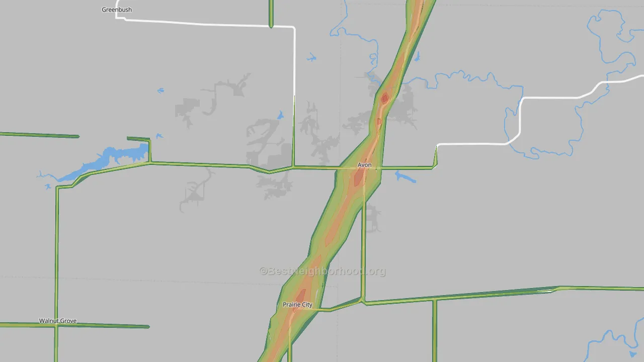61415, IL Map of Noise Levels in 61415