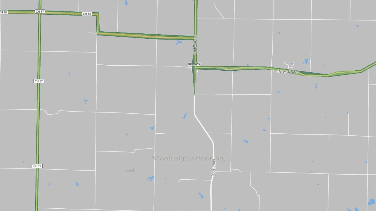 61417, IL Map of Noise Levels in 61417