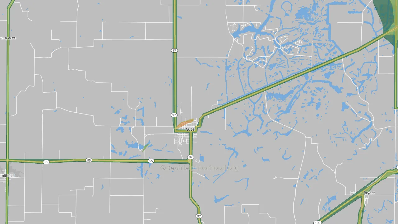 61427, IL Map of Noise Levels in 61427