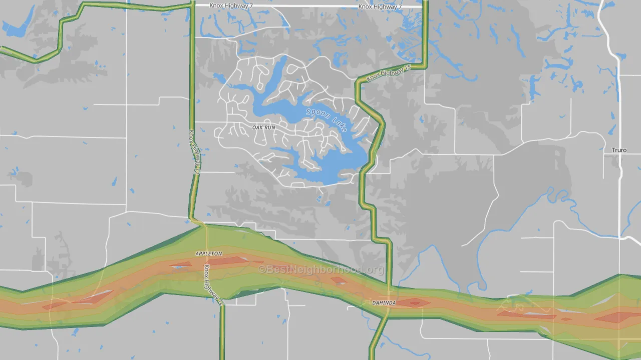 61428, IL Map of Noise Levels in 61428