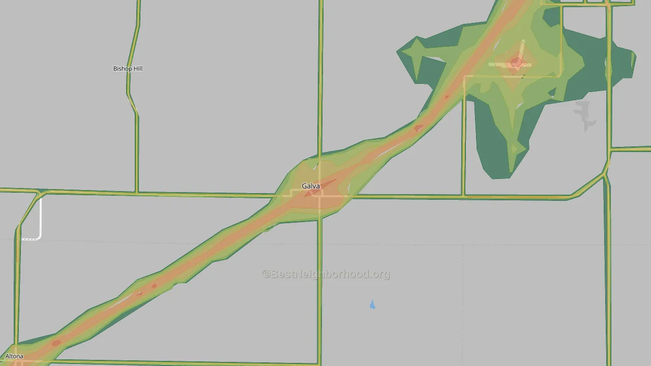 61434, IL Map of Noise Levels in 61434