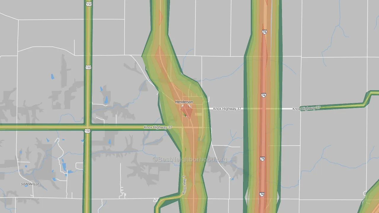 61439, IL Map of Noise Levels in 61439