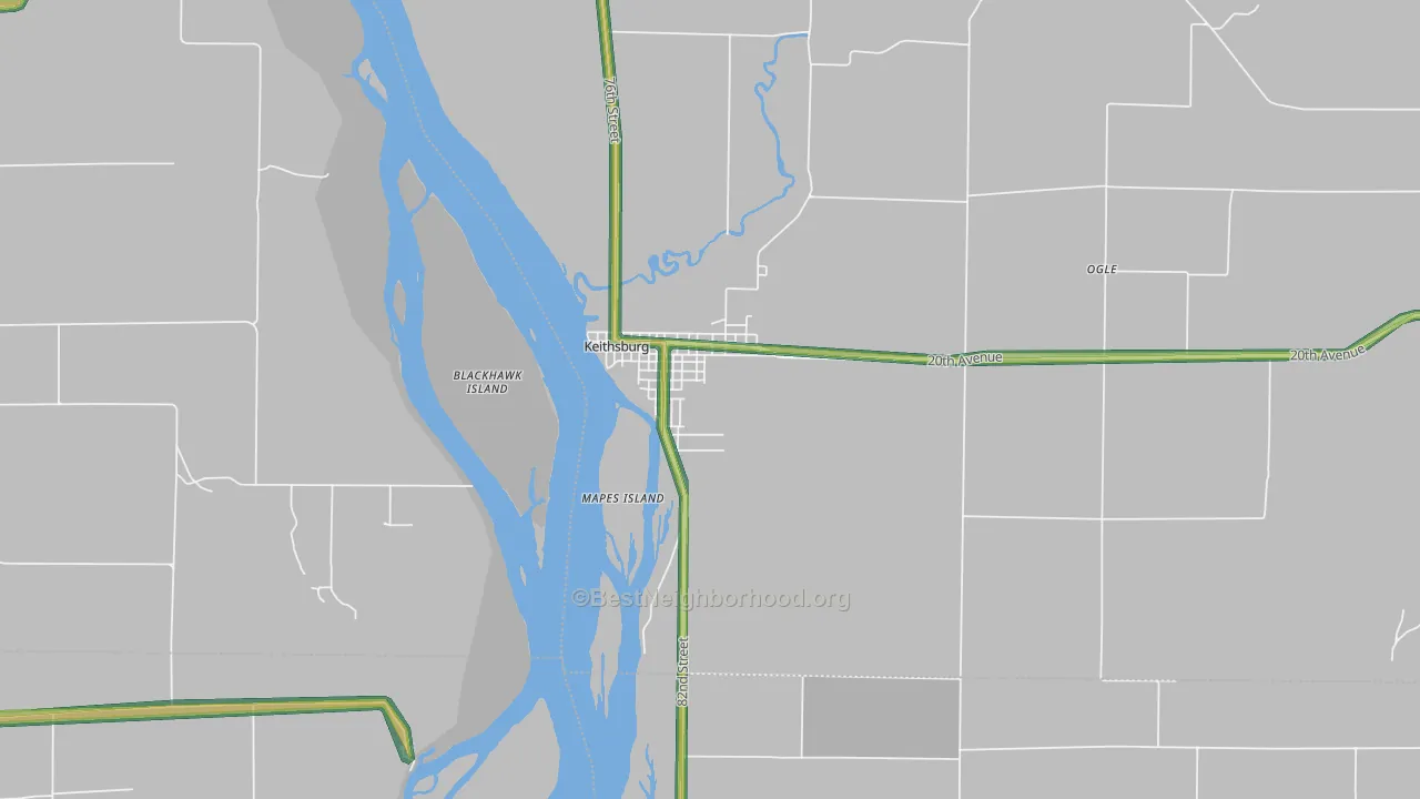 61442, IL Map of Noise Levels in 61442