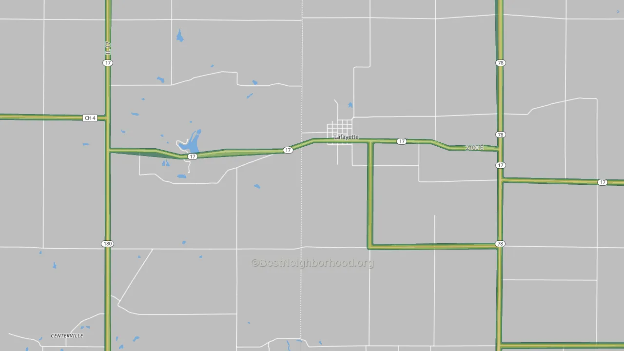 61449, IL Map of Noise Levels in 61449