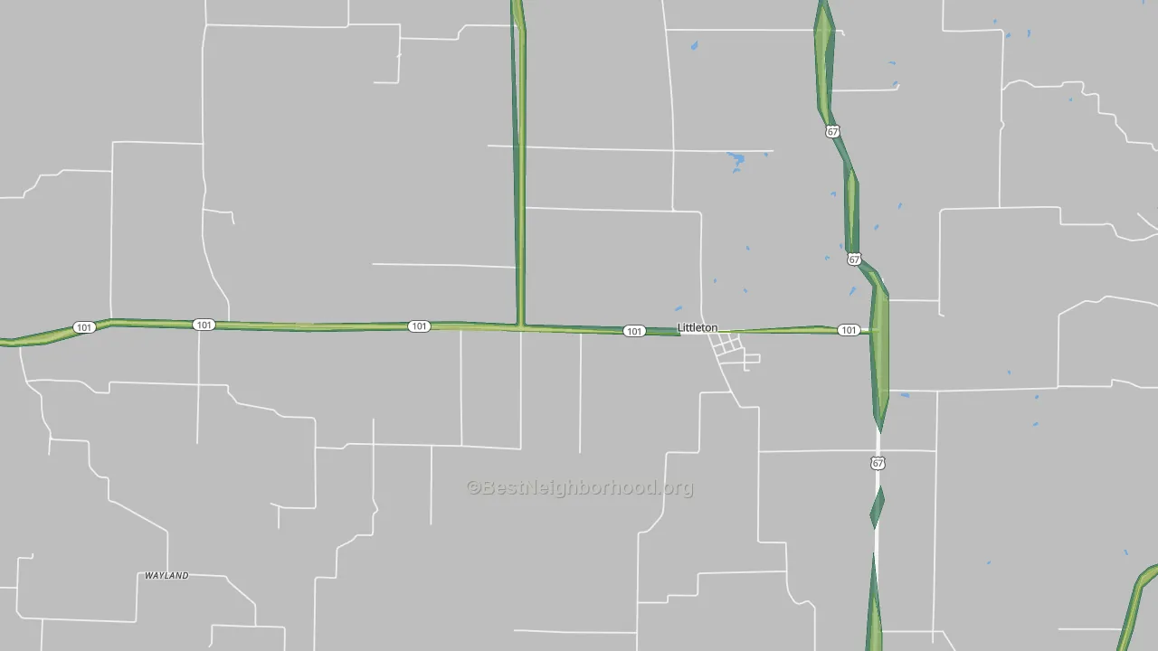 61452, IL Map of Noise Levels in 61452