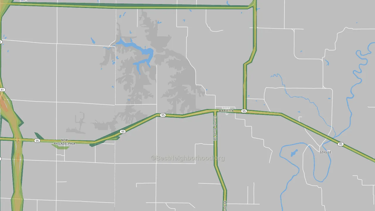 61459, IL Map of Noise Levels in 61459