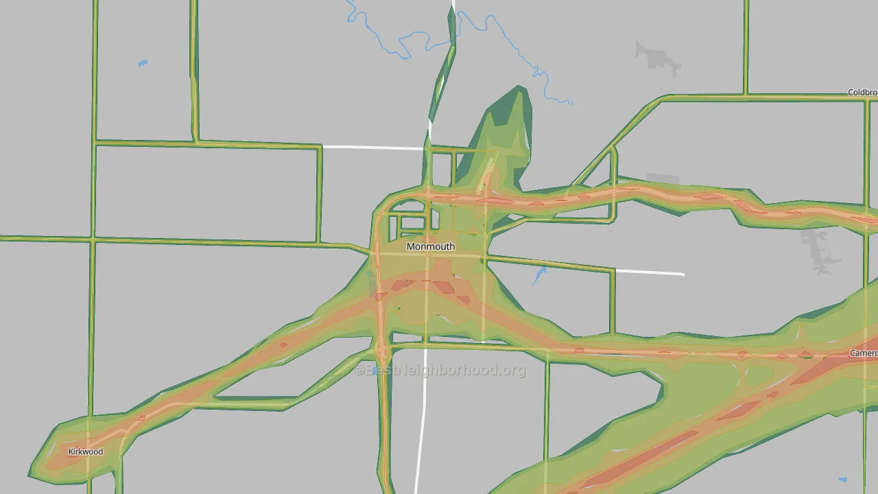 61462, IL Map of Noise Levels in 61462