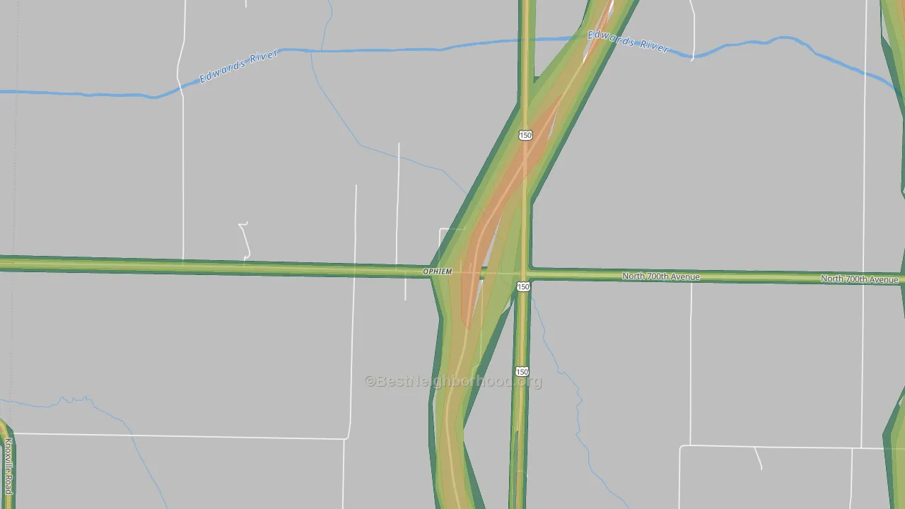 61468, IL Map of Noise Levels in 61468