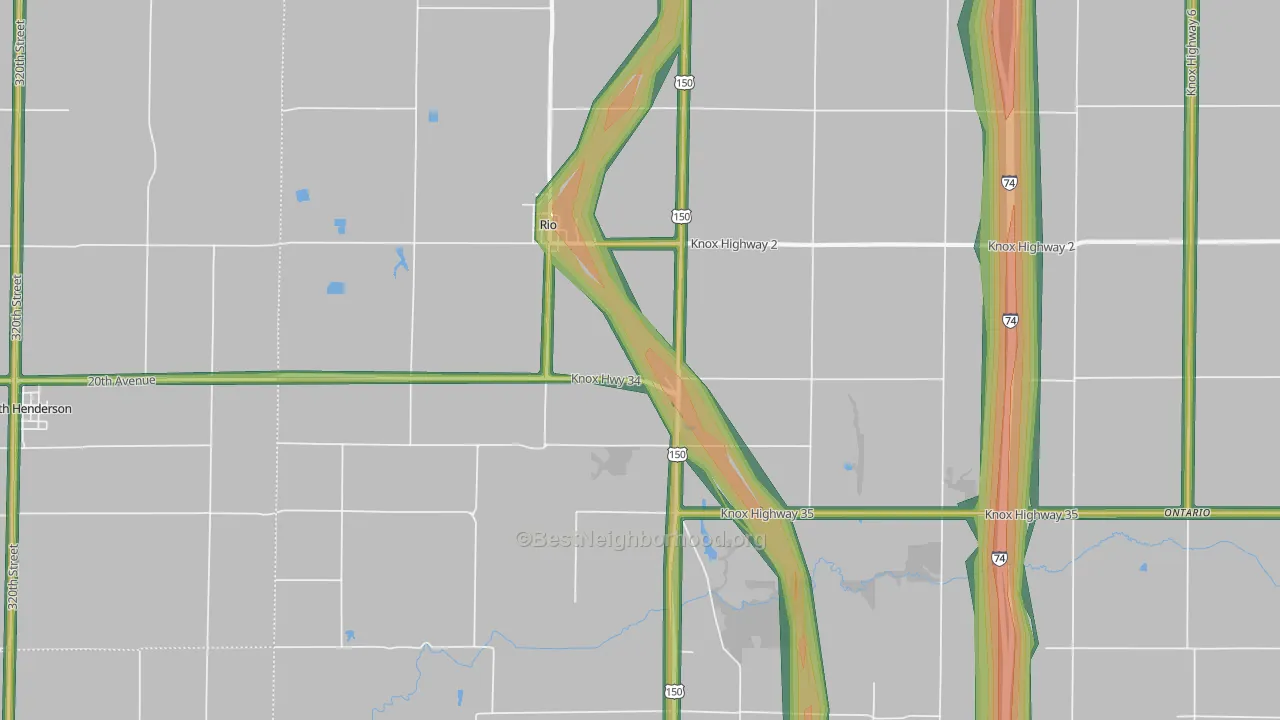 61472, IL Map of Noise Levels in 61472