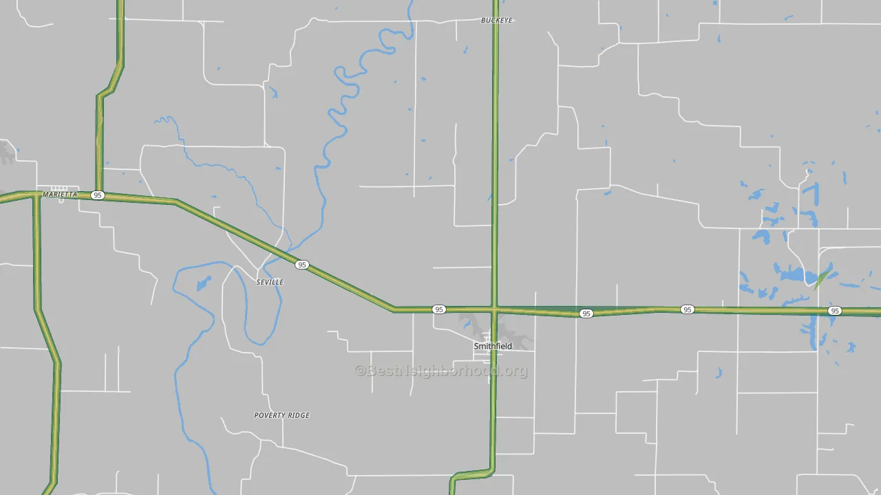61477, IL Map of Noise Levels in 61477