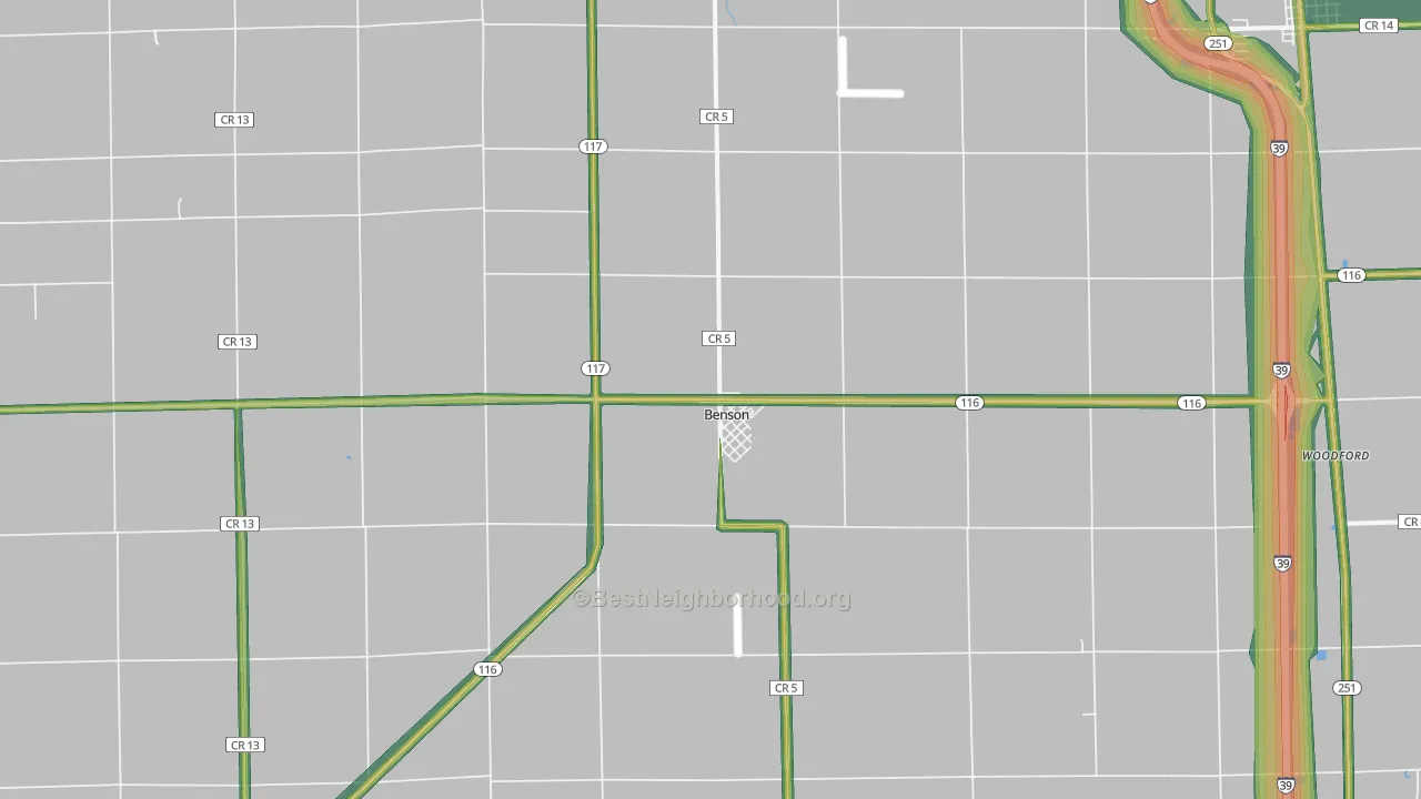 61516, IL Map of Noise Levels in 61516