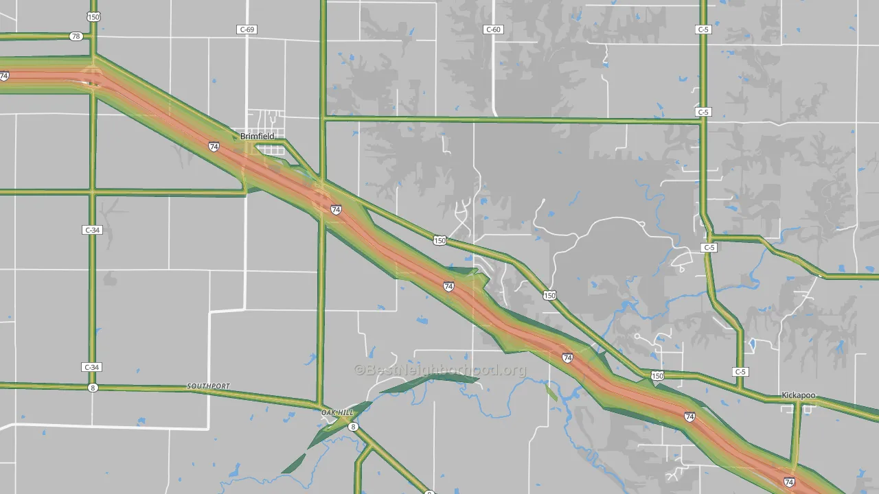 61517, IL Map of Noise Levels in 61517