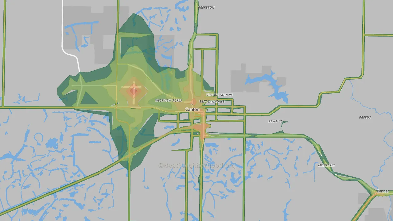 61520, IL Map of Noise Levels in 61520