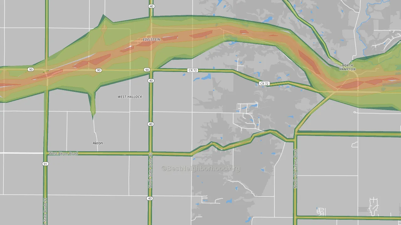 61526, IL Map of Noise Levels in 61526