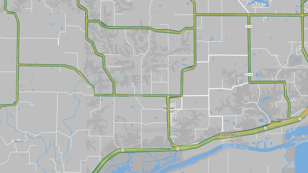 61533, IL Map of Noise Levels in 61533