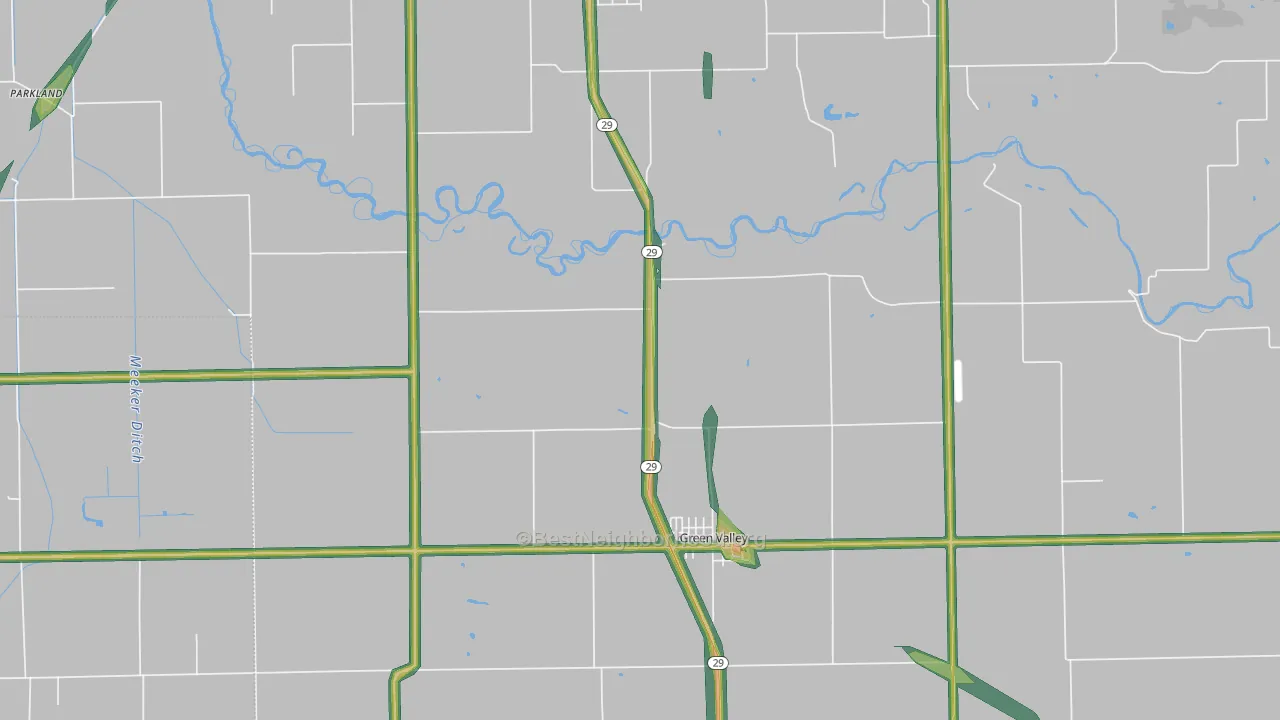 61534, IL Map of Noise Levels in 61534