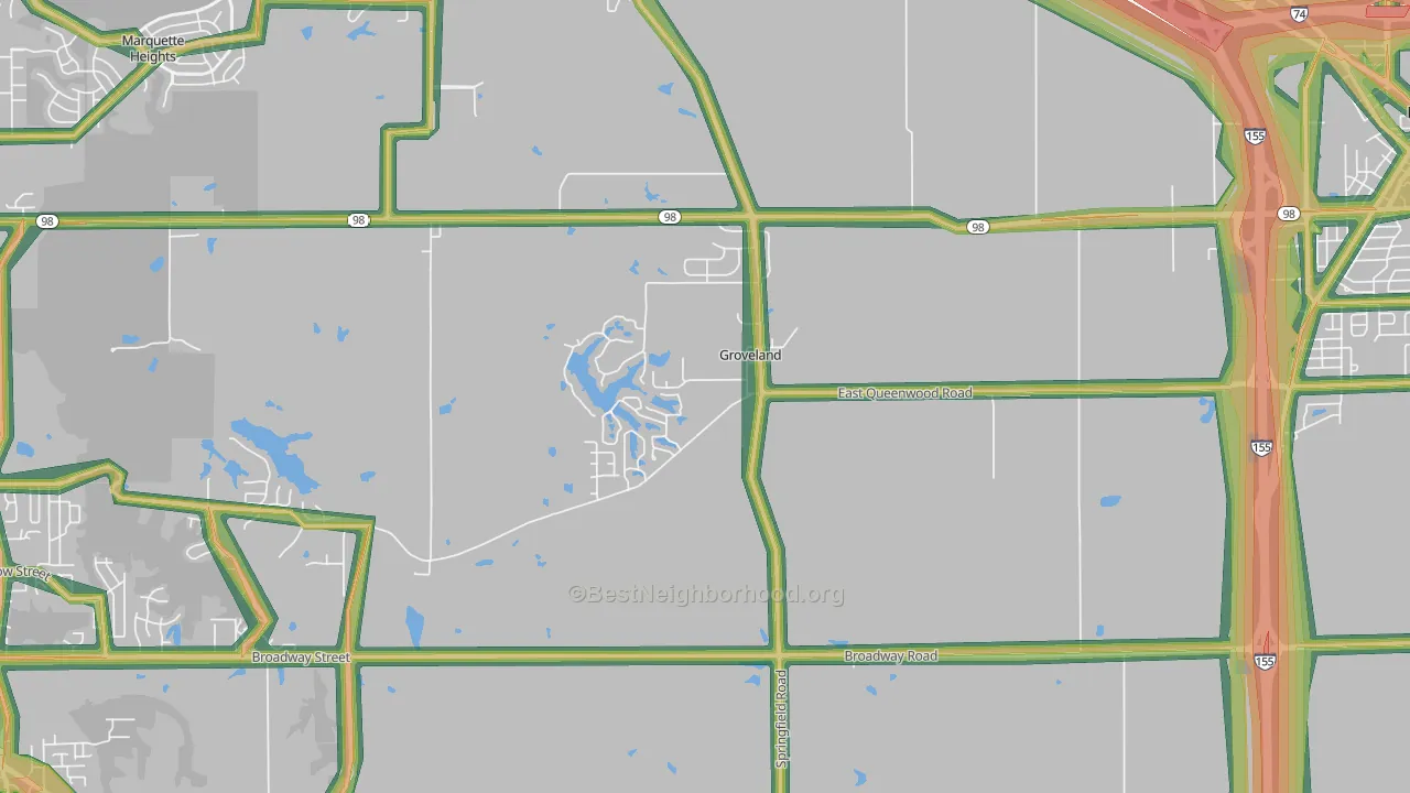61535, IL Map of Noise Levels in 61535
