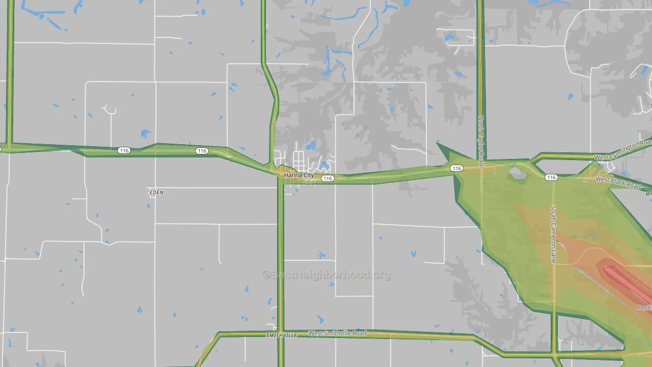 61536, IL Map of Noise Levels in 61536