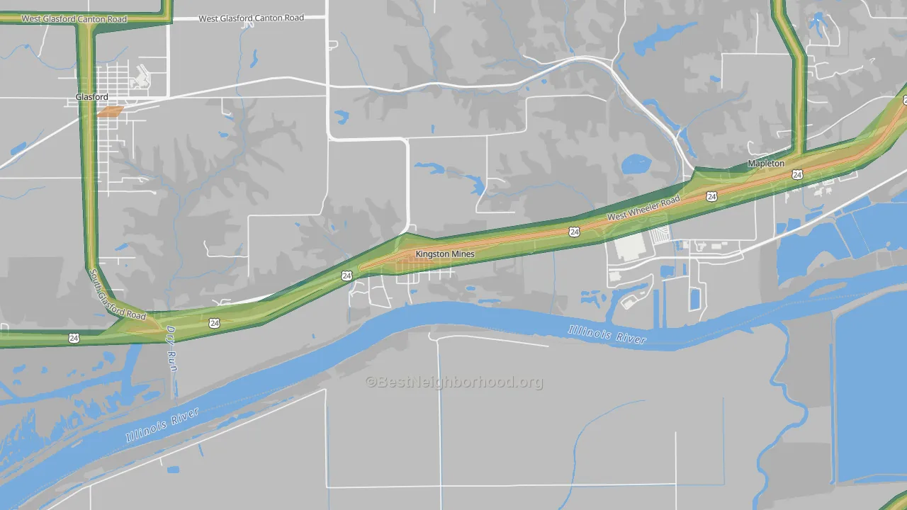 61539, IL Map of Noise Levels in 61539