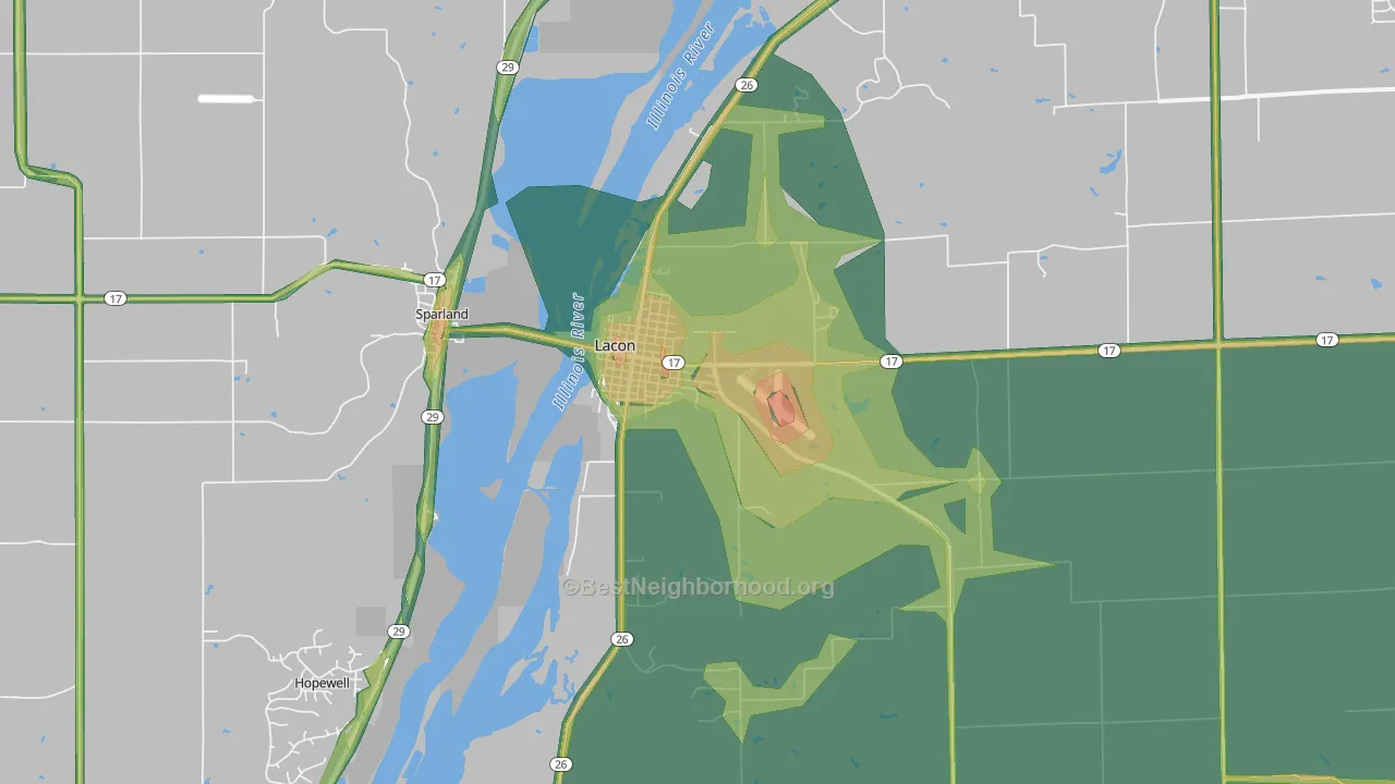 61540, IL Map of Noise Levels in 61540