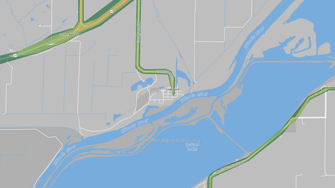 61543, IL Map of Noise Levels in 61543